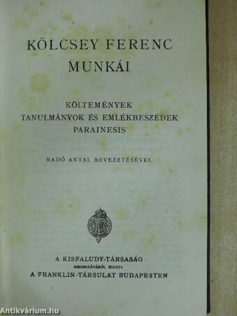 Kölcsey Ferenc munkái