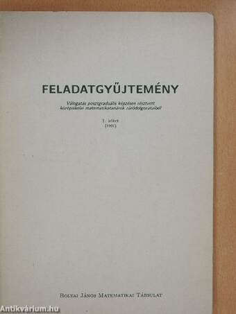 Feladatgyűjtemény I.