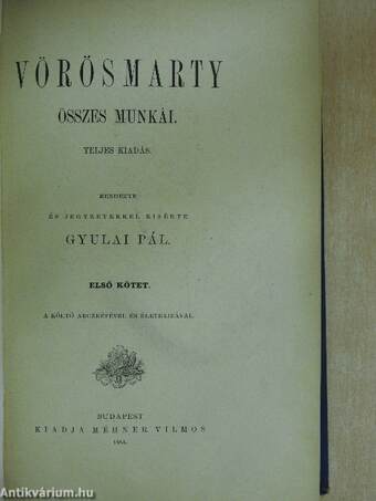 Vörösmarty összes munkái I-VIII.