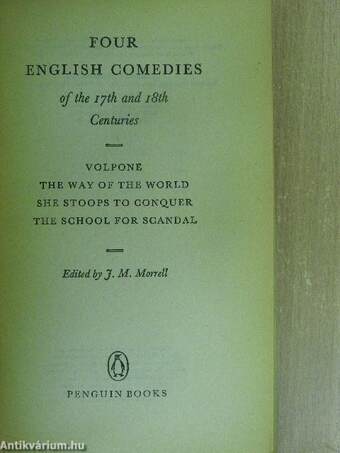 Four English Comedies of the 17th and 18th Centuries