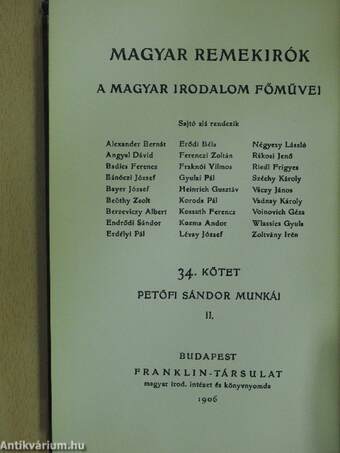 Petőfi Sándor munkái II.