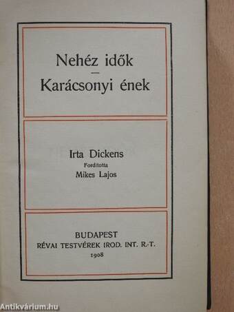 Nehéz idők/Karácsonyi ének