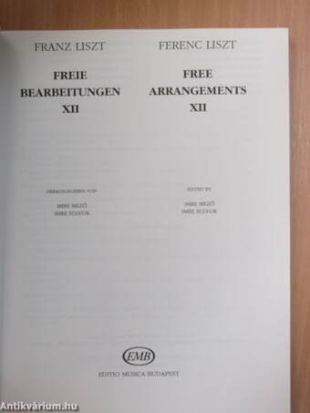 Freie Bearbeitungen XII./Free Arrangements XII.