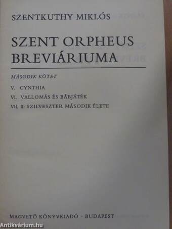 Szent Orpheus breviáriuma II.