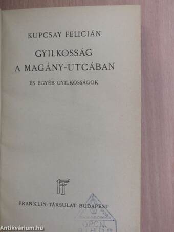 Gyilkosság a Magány-utcában