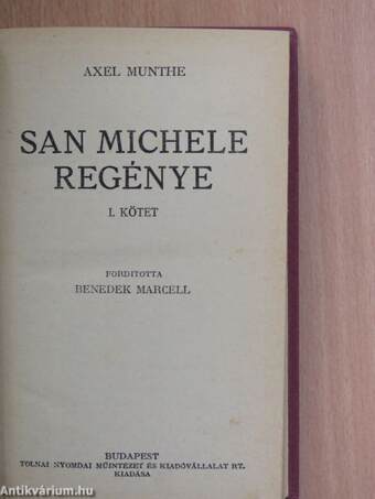 San Michele regénye I-II.