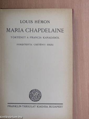 Maria Chapdelaine