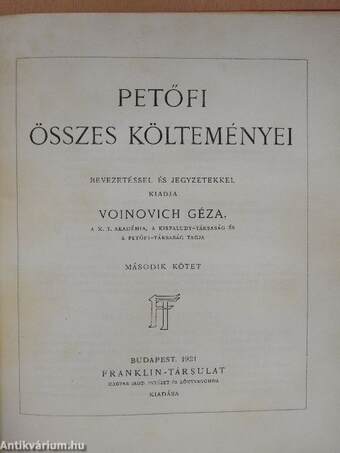 Petőfi összes költeményei I-II.