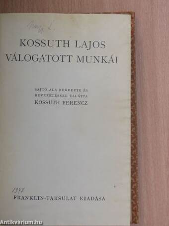 Kossuth Lajos válogatott munkái