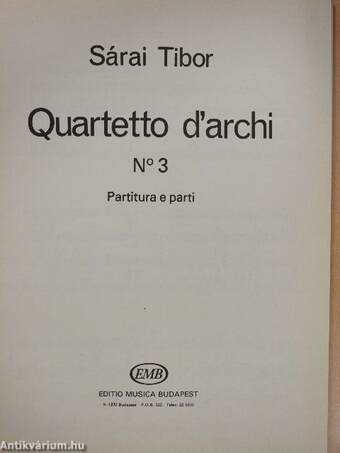 Quartetto d'archi No 3.