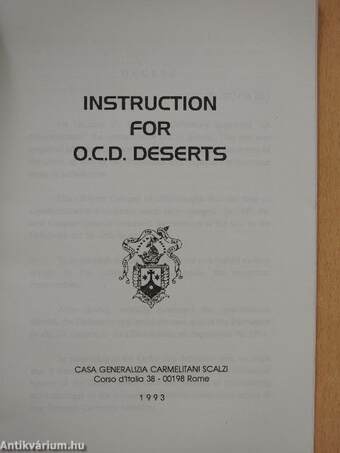 Instruction for O.C.D. Deserts