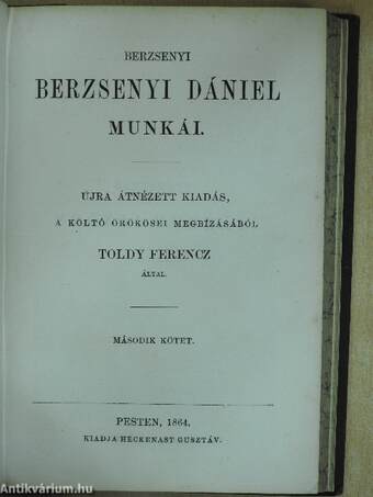 Berzsenyi Berzsenyi Dániel munkái I-II.