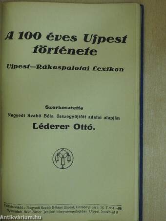 A 100 éves Ujpest története