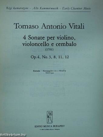 4 Sonate per violino, violoncello e cembalo