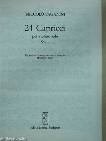 24 capricci per violino solo Op.1.