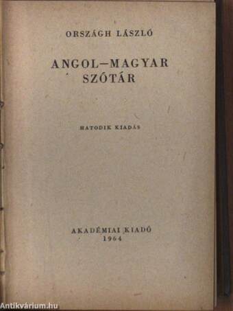 Angol-magyar szótár