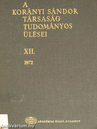 A Korányi Sándor Társaság tudományos ülései XII.