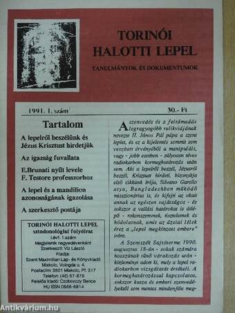 Torinói halotti lepel 1991/1.