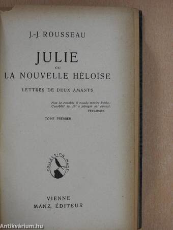 Julie ou la Nouvelle Héloise I-II.