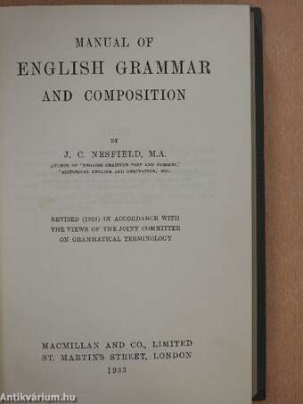 Manual of English Grammar and Composition