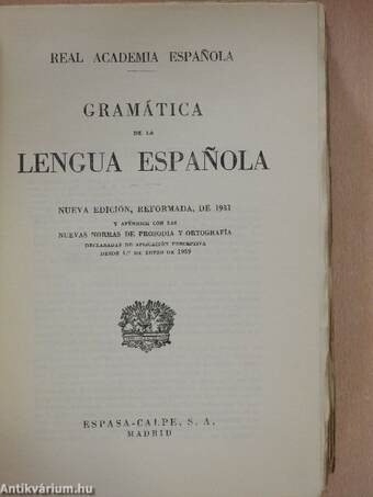 Gramática de la lengua Espanola