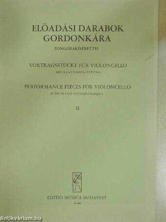 Előadási darabok gordonkára zongorakísérettel II.