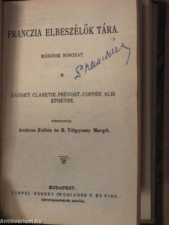 A gondolkozó gép/Francia elbeszélők tára V./Franczia elbeszélők tára II./Franczia elbeszélők tára