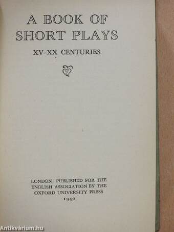 A Book of Short Plays