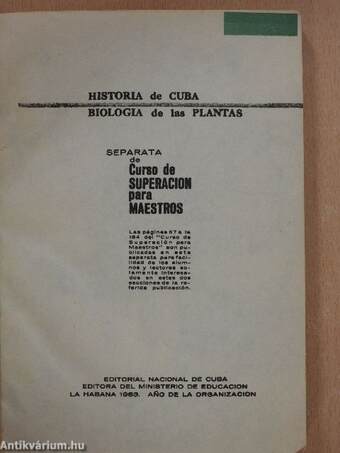 Historia de Cuba/Biologia de las Plantas