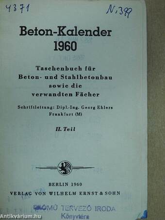 Beton-Kalender 1960. II.