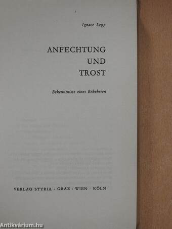 Anfechtung und Trost