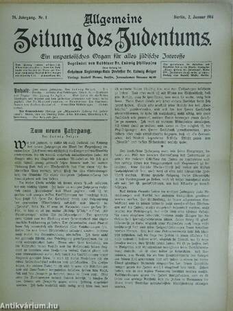 Allgemeine Zeitung des Judentums 2. Januar 1914 (gótbetűs)