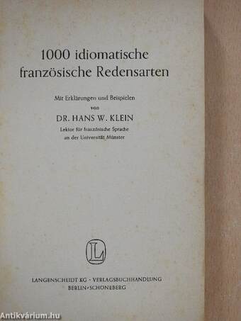 1000 idiomatische französische Redensarten