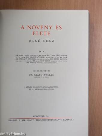 A növény és élete I-II.