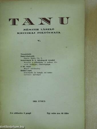 Tanu 1933. június