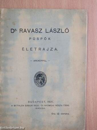 Dr. Ravasz László püspök életrajza