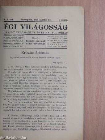 Égi Világosság 1939. április