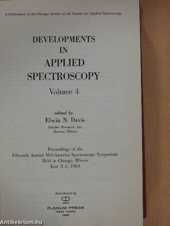 Developments in Applied Spectroscopy 4.