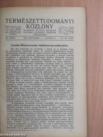 Természettudományi Közlöny 1922. szeptember 1.-október 15.