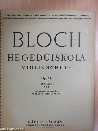 Bloch hegedűiskola III.
