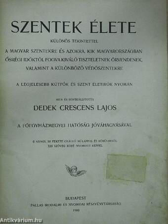 Szentek élete I-II.