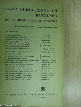 Ingenieurtaschenbuch Bauwesen III.