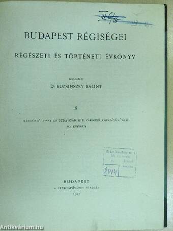 Budapest régiségei X.