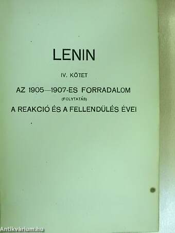 Lenin válogatott munkái IV.