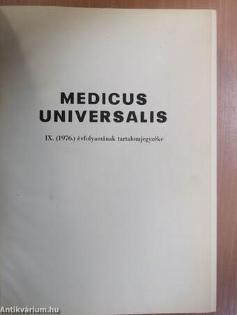 Medicus Universalis 1976-1977/Supplementum