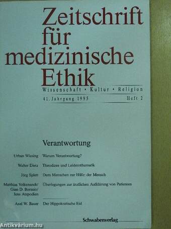 Zeitschrift für medizinische Ethik 1995/2