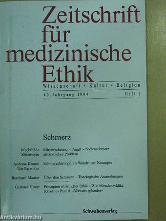 Zeitschrift für medizinische Ethik 1994/1