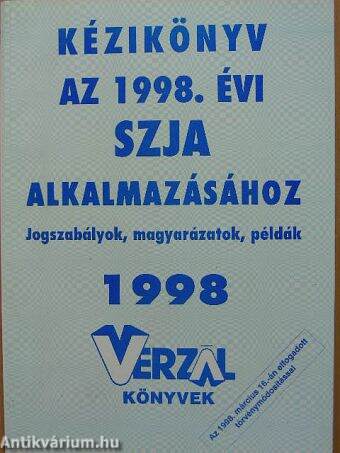 Kézikönyv az 1998. évi SZJA alkalmazásához