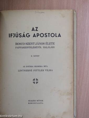 Az ifjúság apostola II.