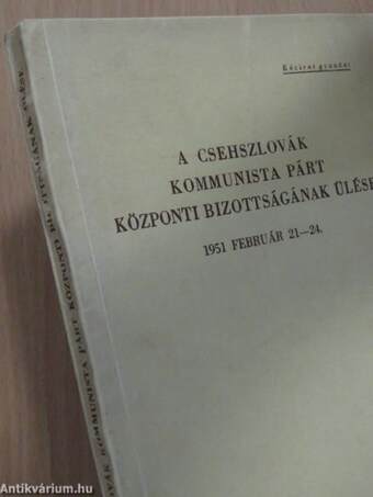 A Csehszlovák Kommunista Párt Központi Bizottságának ülése